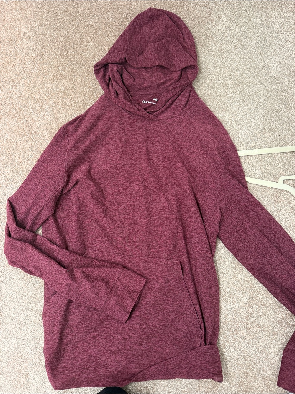 Outdoor Voices Maroon Hooded Pullover Sweater
